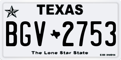 TX license plate BGV2753