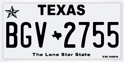 TX license plate BGV2755