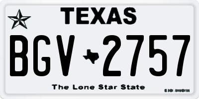 TX license plate BGV2757