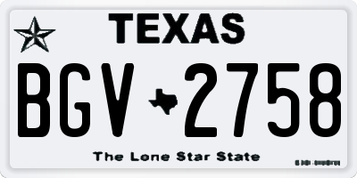 TX license plate BGV2758