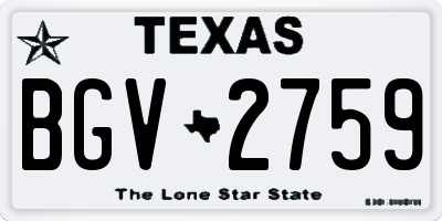 TX license plate BGV2759