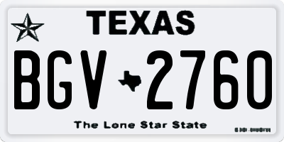 TX license plate BGV2760