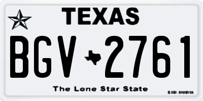 TX license plate BGV2761