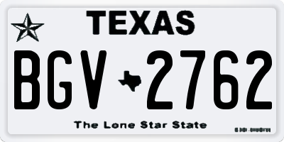 TX license plate BGV2762
