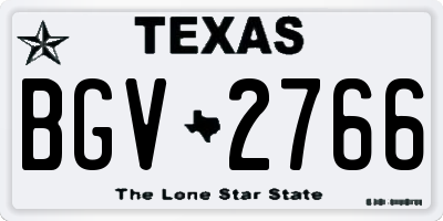 TX license plate BGV2766