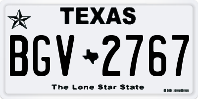TX license plate BGV2767