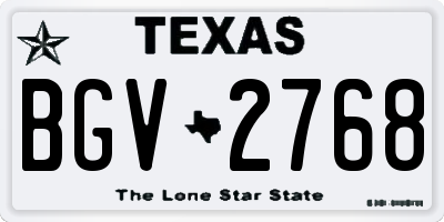 TX license plate BGV2768