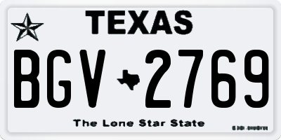 TX license plate BGV2769