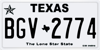 TX license plate BGV2774