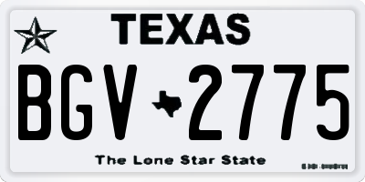 TX license plate BGV2775