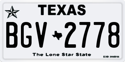 TX license plate BGV2778
