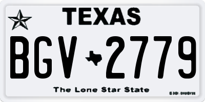 TX license plate BGV2779