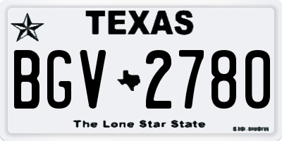 TX license plate BGV2780