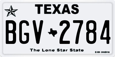 TX license plate BGV2784