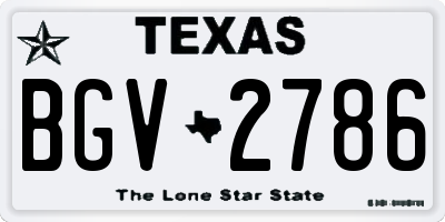 TX license plate BGV2786