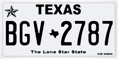 TX license plate BGV2787