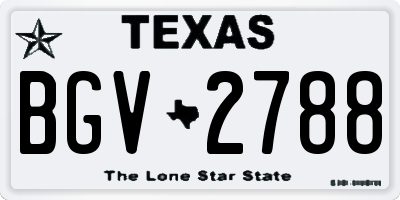 TX license plate BGV2788