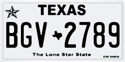 TX license plate BGV2789