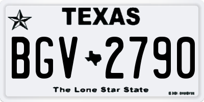 TX license plate BGV2790