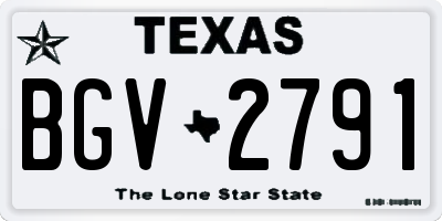 TX license plate BGV2791
