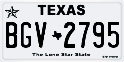 TX license plate BGV2795