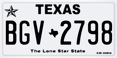 TX license plate BGV2798