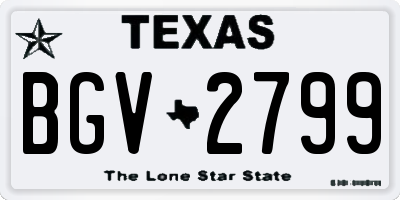 TX license plate BGV2799