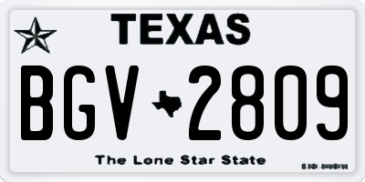 TX license plate BGV2809