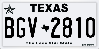 TX license plate BGV2810