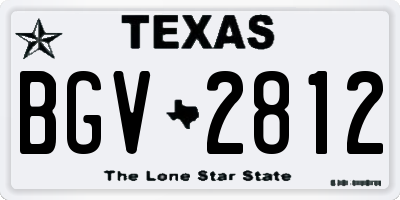 TX license plate BGV2812