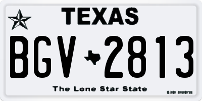 TX license plate BGV2813