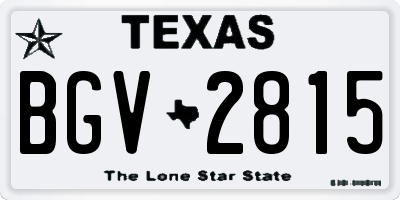 TX license plate BGV2815