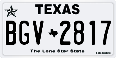 TX license plate BGV2817