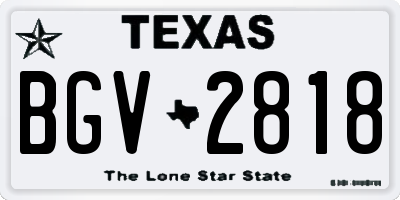TX license plate BGV2818