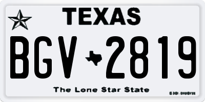 TX license plate BGV2819