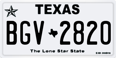 TX license plate BGV2820