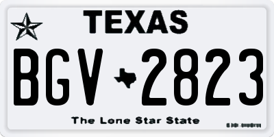 TX license plate BGV2823