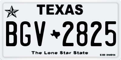 TX license plate BGV2825