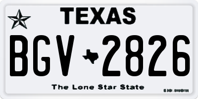 TX license plate BGV2826
