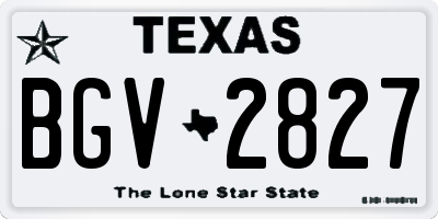 TX license plate BGV2827