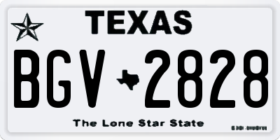 TX license plate BGV2828