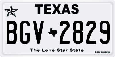 TX license plate BGV2829