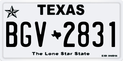 TX license plate BGV2831