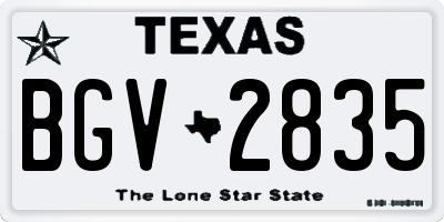 TX license plate BGV2835
