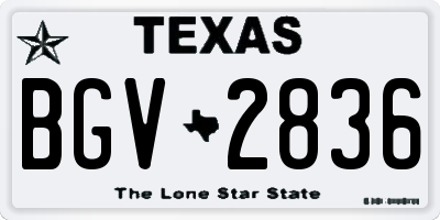 TX license plate BGV2836