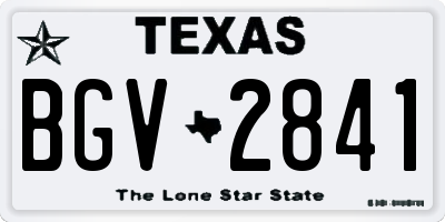 TX license plate BGV2841