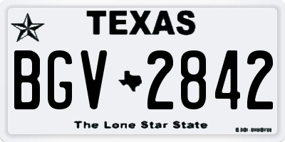TX license plate BGV2842