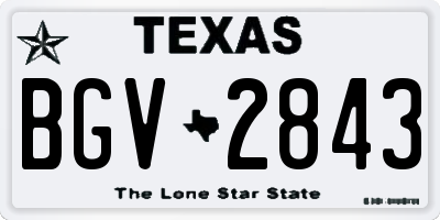 TX license plate BGV2843