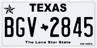 TX license plate BGV2845