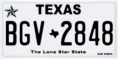 TX license plate BGV2848